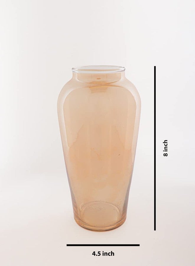 UM Creaciones Flower Glass Vase Amber Decorative Vase for Home Decor Living Room Office and Place Settings Perfect for Wedding & Home (Set of 2) - Image 5